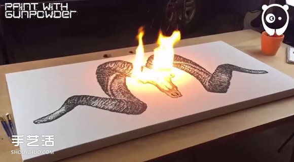 最酷炫的绘画方式：丹尼瑟文用火药作为颜料(图3)