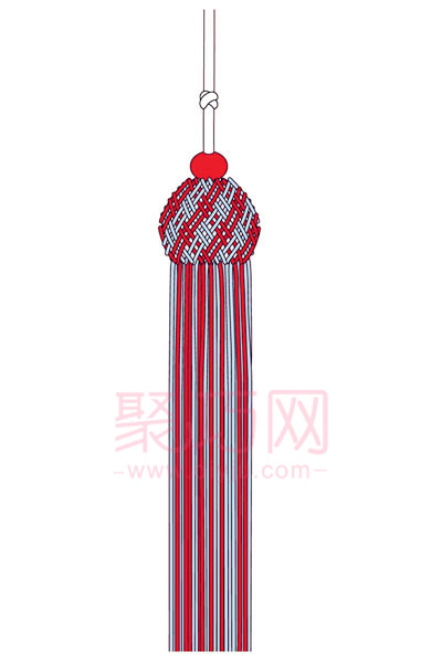 中国结珠形穗子编法图解 参考舞动流苏做法 - 诺云双维造物网
