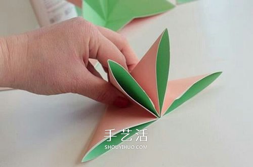 简单又漂亮纸花的折法图解 有16个花瓣！(图9)