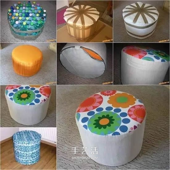 用塑料瓶做的小制作 凳子沙发垃圾桶随便选(图2)