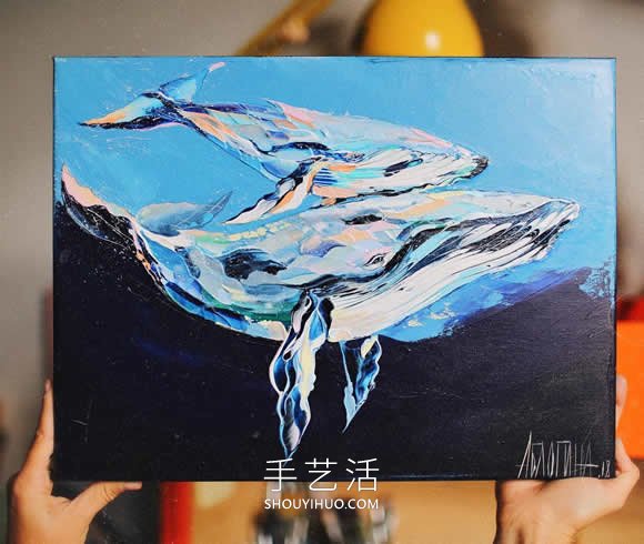 捕捉动物的活力！富有表现力的调色板刀绘画(图2)