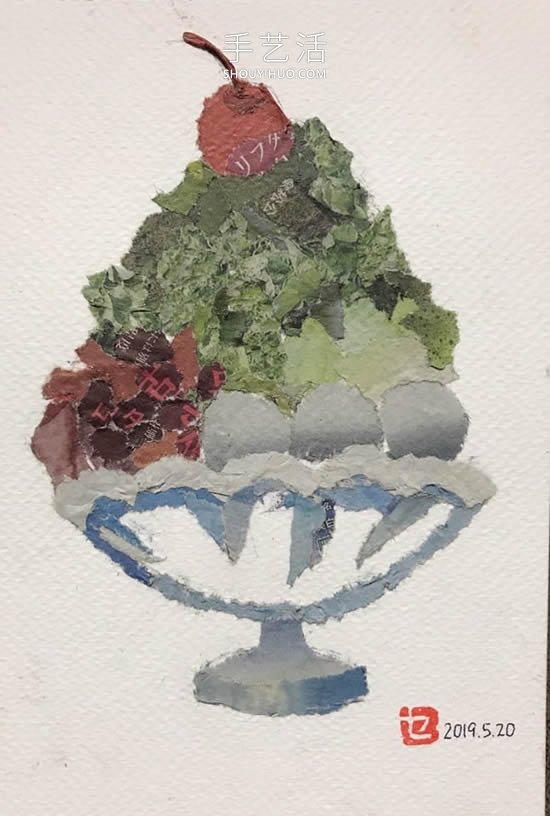 90岁老奶奶手撕报纸做拼贴画！展现平淡幸福(图7)