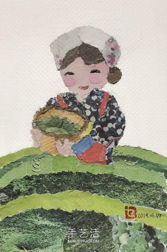 90岁老奶奶手撕报纸做拼贴画！展现平淡幸福(图12)