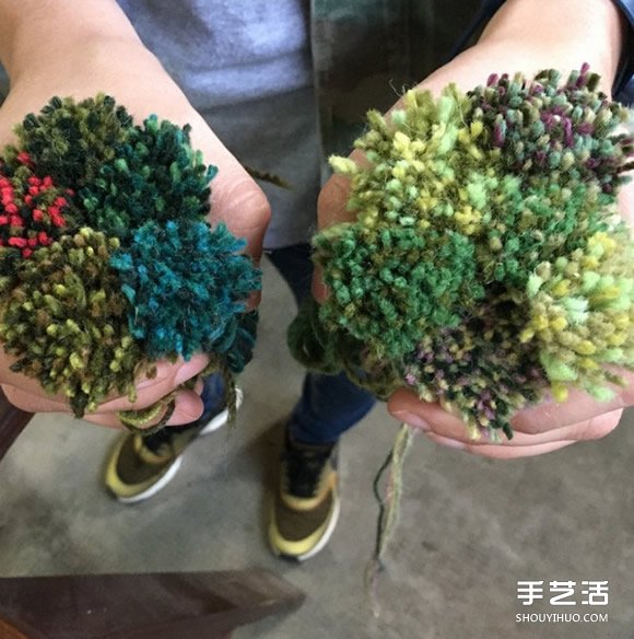 利用绿色毛线织成的自然系地毯 看起来超舒服(图2)