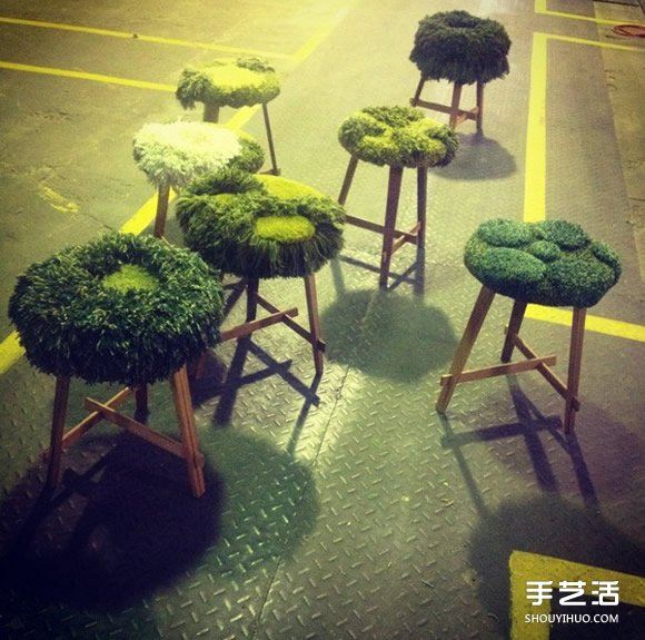 利用绿色毛线织成的自然系地毯 看起来超舒服(图8)