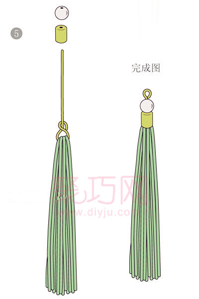 中国结流苏帽穗制作图解教程(图3)