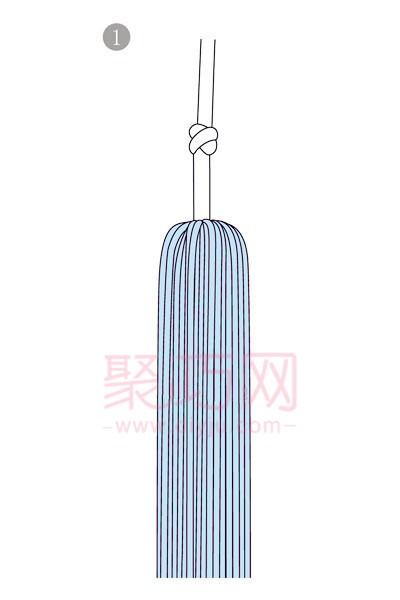 中国结流苏制作之纽扣穗编法图解(图2)