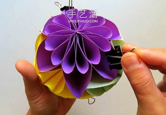 简单星花球的折纸制作方法图解教程(图10)