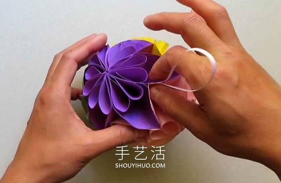 简单星花球的折纸制作方法图解教程(图11)