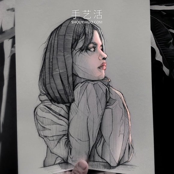 看起来像被荧光灯照亮的创意铅笔画DIY(图7)