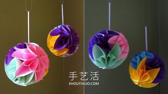 简单星花球的折纸制作方法图解教程(图11)