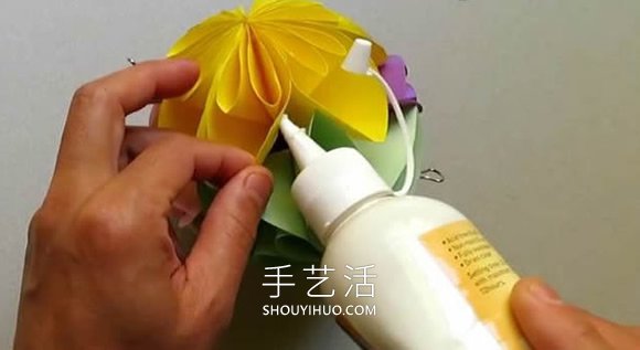 简单星花球的折纸制作方法图解教程(图9)