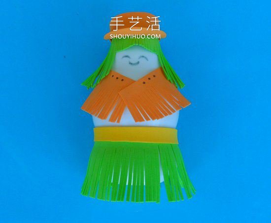 酸奶瓶手工制作女郎人偶的做法教程(图6)