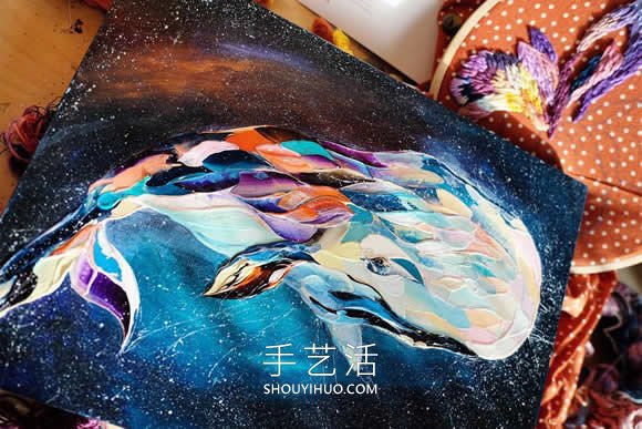 捕捉动物的活力！富有表现力的调色板刀绘画(图6)