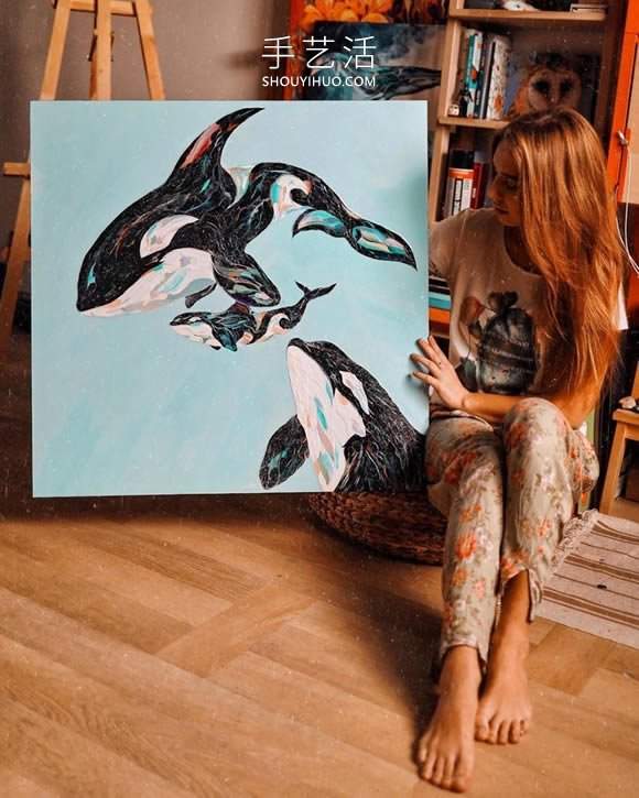 捕捉动物的活力！富有表现力的调色板刀绘画(图10)