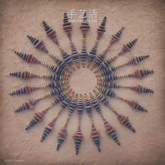 海滩上的拼搭艺术！令人赏心悦目的石头拼画(图5)