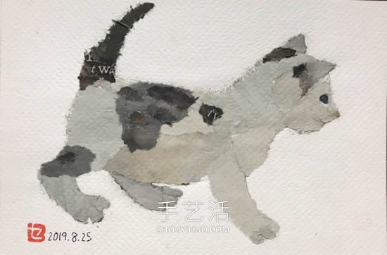 90岁老奶奶手撕报纸做拼贴画！展现平淡幸福(图4)