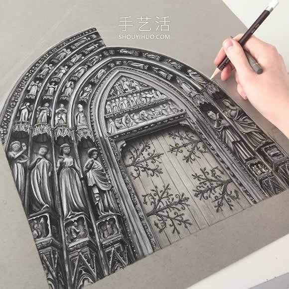 错综复杂的建筑图纸！捕捉哥特式建筑之美(图8)
