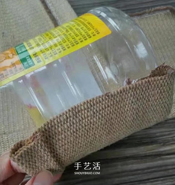 油瓶手工制作田园风花盆套的做法教程(图4)