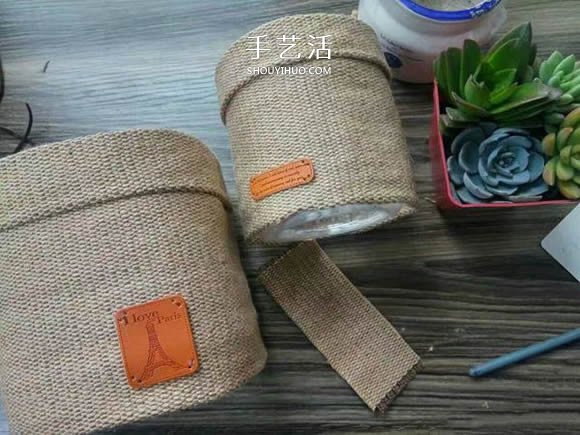油瓶手工制作田园风花盆套的做法教程(图5)