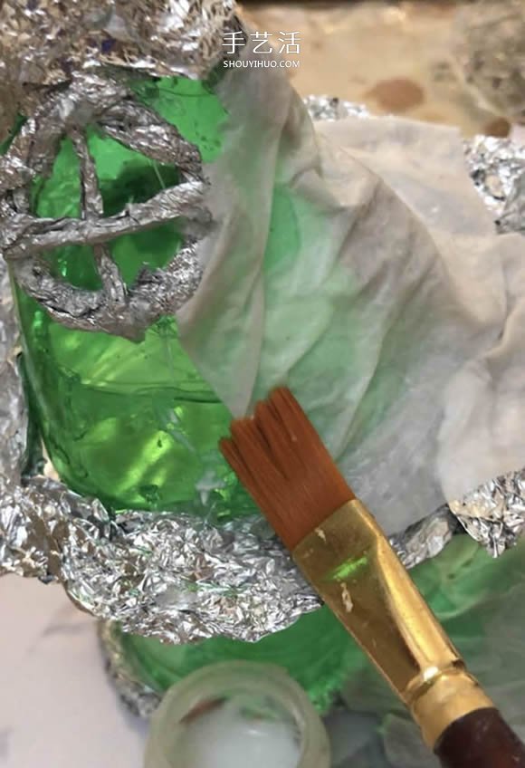 雪碧瓶手工制作万圣节女巫屋图解教程(图13)