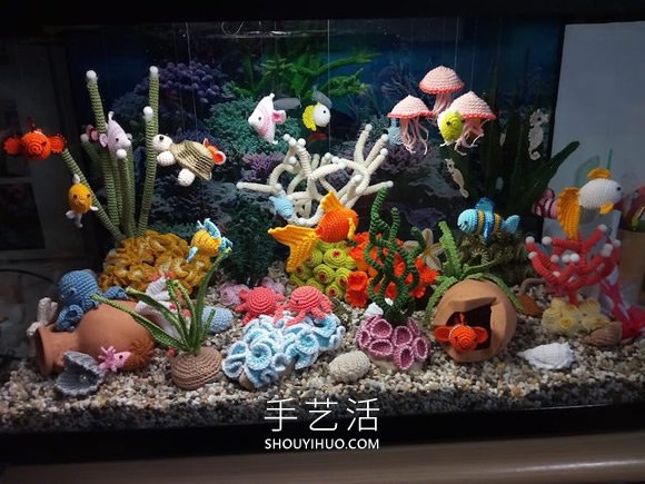 她钩织海洋生物，制作出一个逼真的水族馆 - 诺云双维造物网