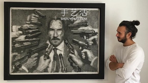 在数千个钉子周围缠绕绳子,DIY制作逼真肖像画(图5) 在数千个钉子周围缠绕绳子,DIY制作逼真肖像画(图5)