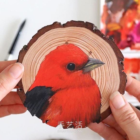 艺术家花了100天的时间在木片上绘画100种鸟类(图26)