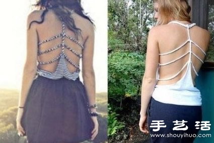 普通T恤改造性感露背装图解教程 - 诺云双维造物网