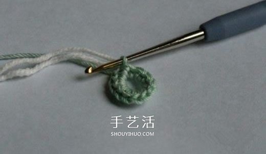 钩针编织五彩菊的方法图解 单元菊花的钩织方法(图3)
