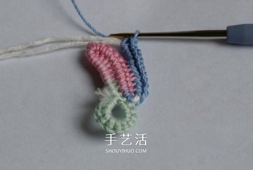 钩针编织五彩菊的方法图解 单元菊花的钩织方法(图5)