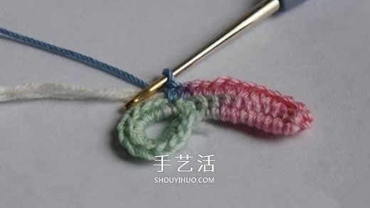 钩针编织五彩菊的方法图解 单元菊花的钩织方法(图4)