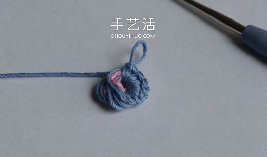 钩针编织五彩菊的方法图解 单元菊花的钩织方法(图8)