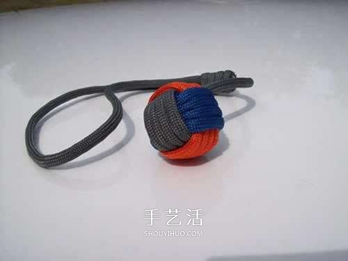 球体刀坠用伞绳编织图 圆球伞绳刀坠的编法 - 诺云双维造物网