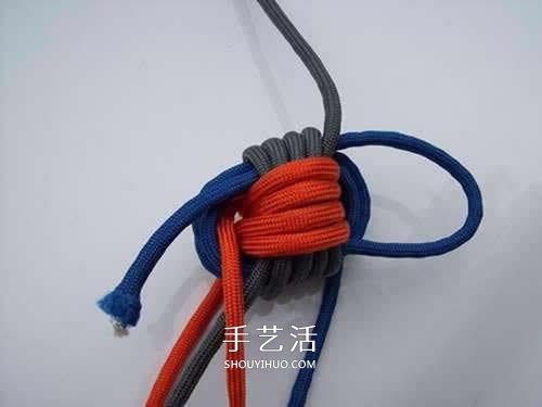球体刀坠用伞绳编织图 圆球伞绳刀坠的编法(图8)