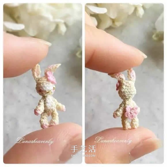 美得不像话！袖珍钩针花朵饰品作品图片欣赏(图20)