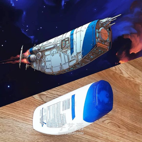 日常家用物品重构！壮观的太空飞船图纸设计(图5)