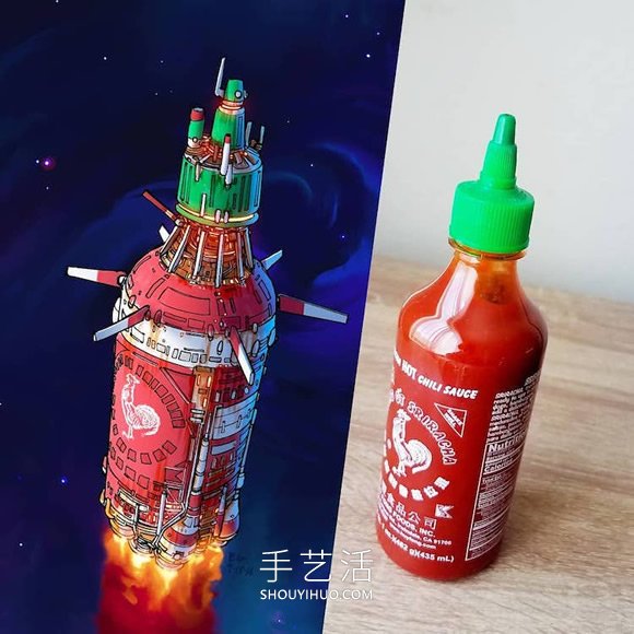日常家用物品重构！壮观的太空飞船图纸设计(图7)