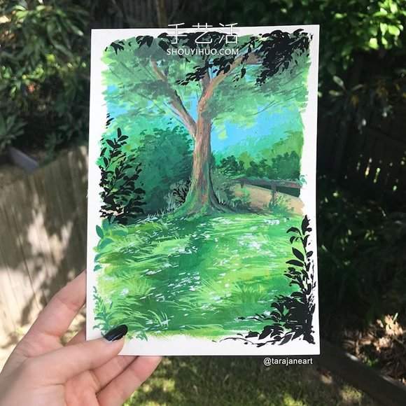 受吉卜力电影启发，梦幻山水画装满了她的素描本(图11)