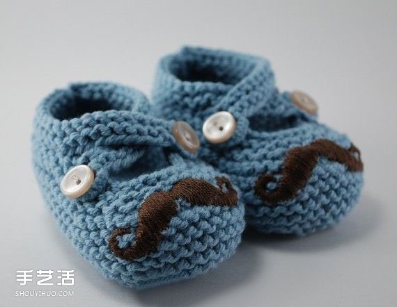 超Q毛线针织婴儿鞋作品 手工宝宝毛线鞋图片(图8)