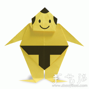 相扑选手折纸方法 - 诺云双维造物网