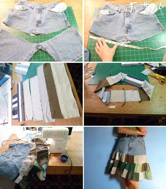 短裤手工改造 DIY小清新及膝裙(图3)