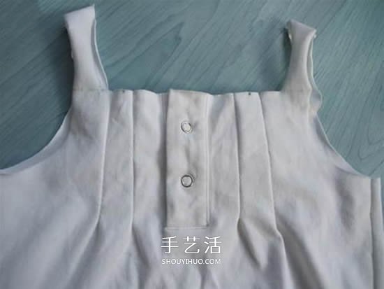 旧衣改造：男款T恤改造儿童坎肩背心套装(图6)