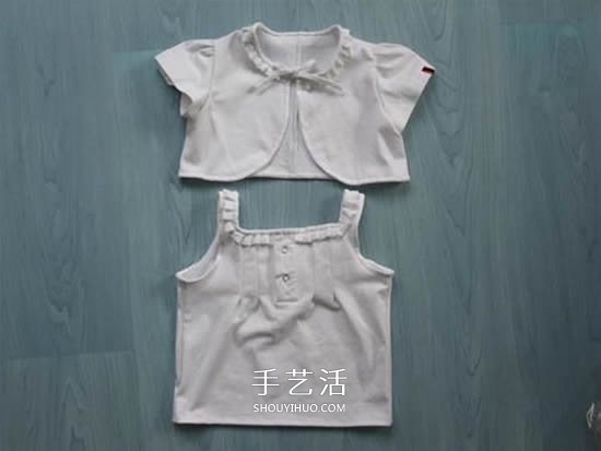 旧衣改造：男款T恤改造儿童坎肩背心套装(图11)