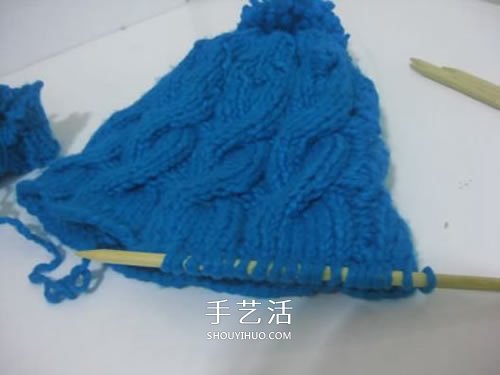 带辫子毛线帽子的编法 可爱俏皮帽子编织图解(图7)