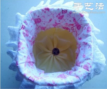油桶+棉花+棉布 废物利用手工制作收纳筐(图2)