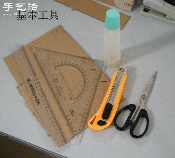 硬纸板废物利用DIY精致收纳柜(图1)