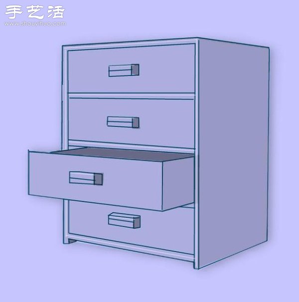 硬纸板废物利用DIY精致收纳柜(图3)