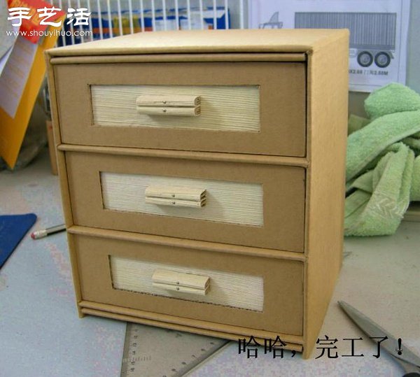 硬纸板废物利用DIY精致收纳柜(图40)