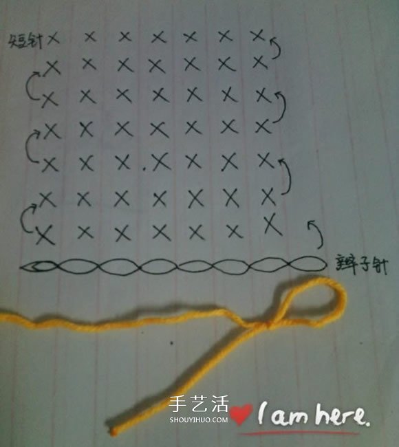 简单钩针编织教程：毛线爱心小挂饰的织法(图2)